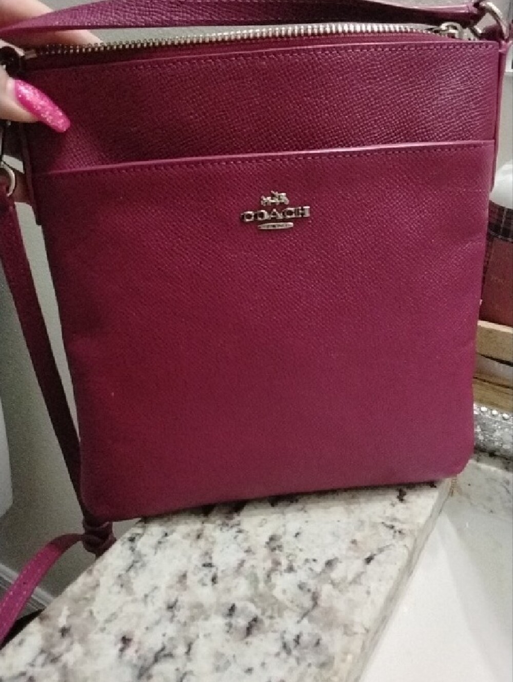 Coach Pebble Leather Crossbody Bag in Berry Pink - Picture 10 of 10